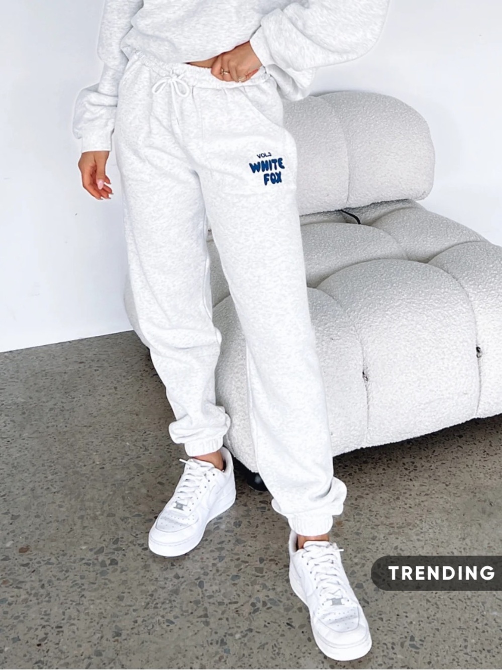 White Fox Boutique Offstage Sweatpants in Mineral Grey